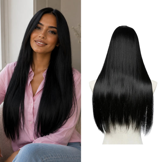Luxora™ Straight Jet Black Clip-In Hair Extensions