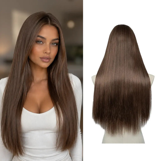 Luxora™ Straight Light Brown Clip-In Hair Extensions