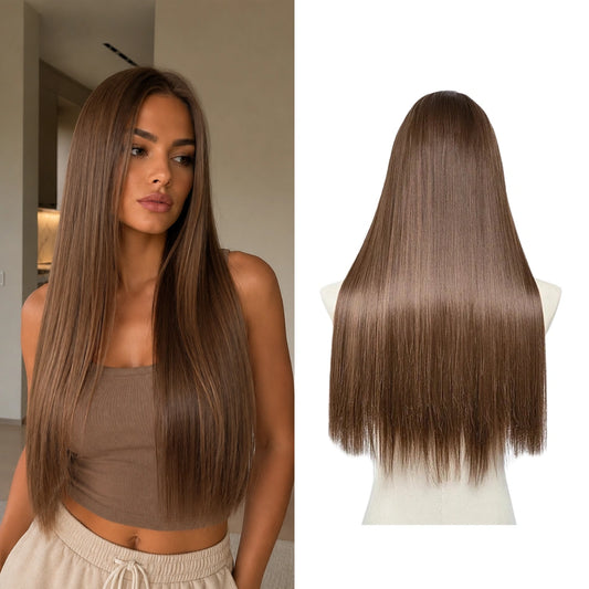 Luxora™ Straight Medium Ash Brown Clip-In Hair Extensions