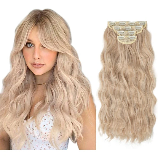Luxora™ Light Golden Brown/Platinum Blonde Clip-In Hair Extensions