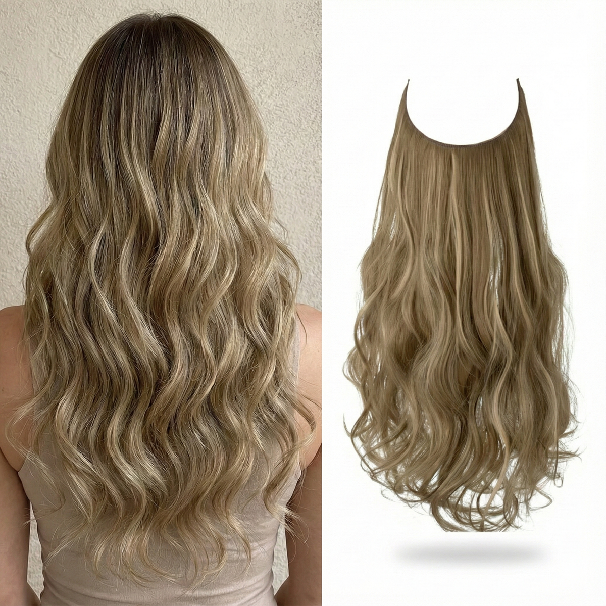 Luxora™ Halo σταχτί ξανθό extensions μαλλιών