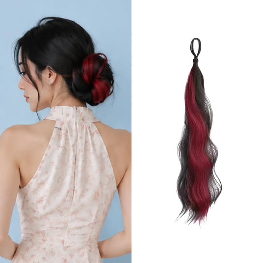 Luxora™ Crimson Noir Ponytail Hair Extensions
