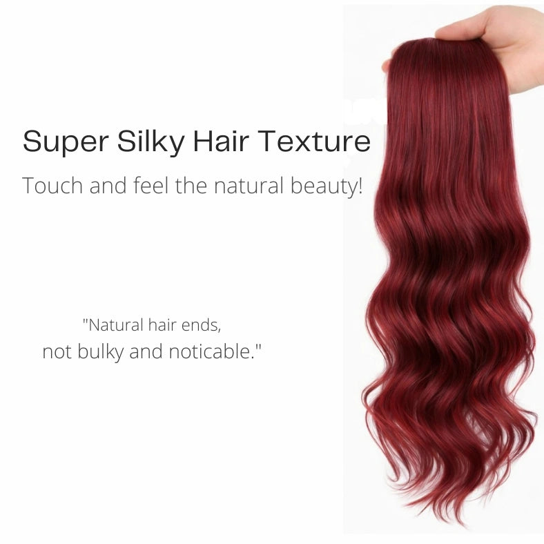 Luxora™ Halo Wine Red Hair Extensions